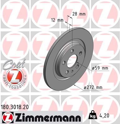 Zimmermann 180.3018.20 - Brzdový kotúč -