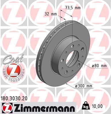 Zimmermann 180.3030.20 - Brzdový kotúč -