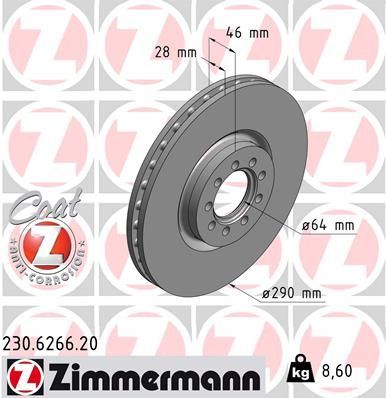 Zimmermann 230.6266.20 - Brzdový kotúč -