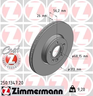 Zimmermann 250.1347.20 - Brzdový kotúč -