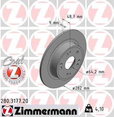 Zimmermann 280.3177.20 - Brzdový kotúč -
