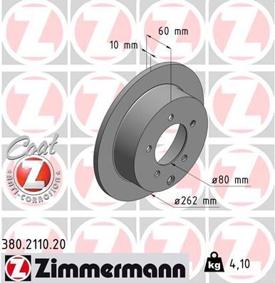 Zimmermann 380.2110.20 - Brzdový kotúč -
