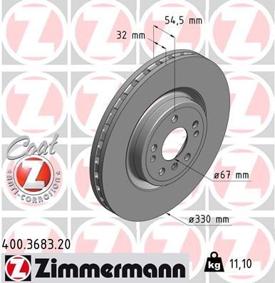 Zimmermann 400.3683.20 - Brzdový kotúč -