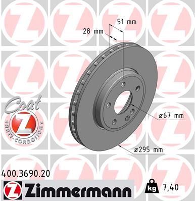Zimmermann 400.3690.20 - Brzdový kotúč -
