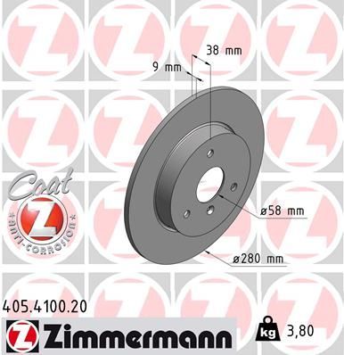 Zimmermann 405.4100.20 - Brzdový kotúč -