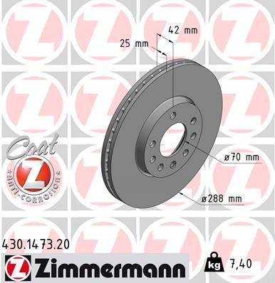 Zimmermann 430.1473.20 - Brzdový kotúč -