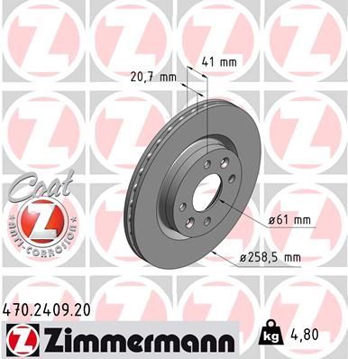 Zimmermann 470.2409.20 - Brzdový kotúč -