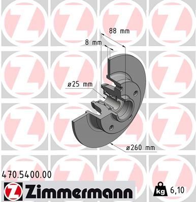 Zimmermann 470.5400.00 - Brzdový kotúč -