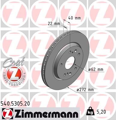 Zimmermann 540.5305.20 - Brzdový kotúč -