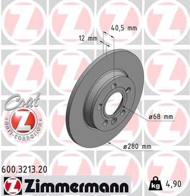 Zimmermann 600.3213.20 - Brzdový kotúč -