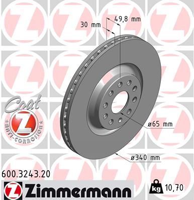 Zimmermann 600.3243.20 - Brzdový kotúč -