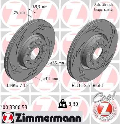 Zimmermann 100.3300.53 - Brzdový kotúč -
