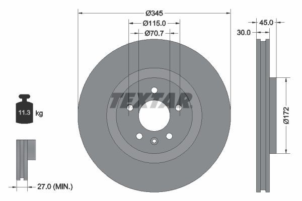 Textar 92323705 - Brzdový kotúč -