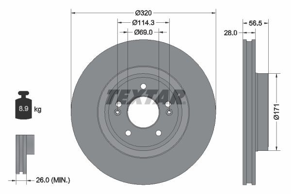 Textar 92323605 - Brzdový kotúč -