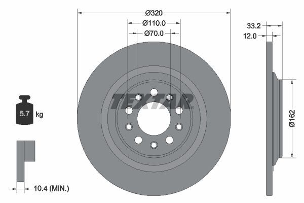Textar 92304103 - Brzdový kotúč -
