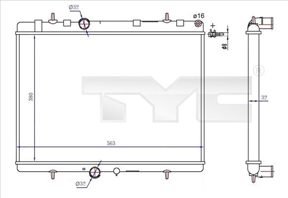 TYC 726-0020-R - Chladič vody -