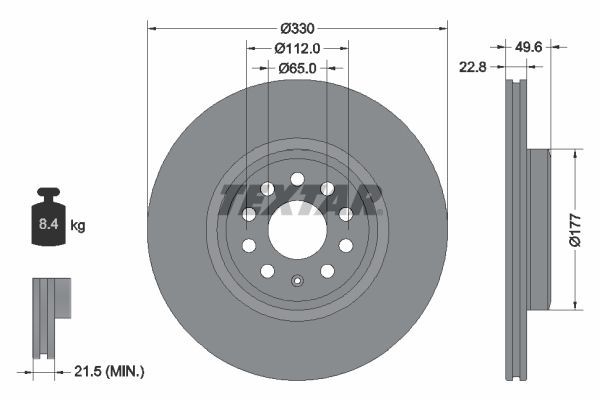 Textar 92327103 - Brzdový kotúč -