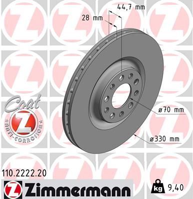 Zimmermann 110.2222.20 - Brzdový kotúč -