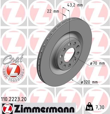 Zimmermann 110.2223.20 - Brzdový kotúč -