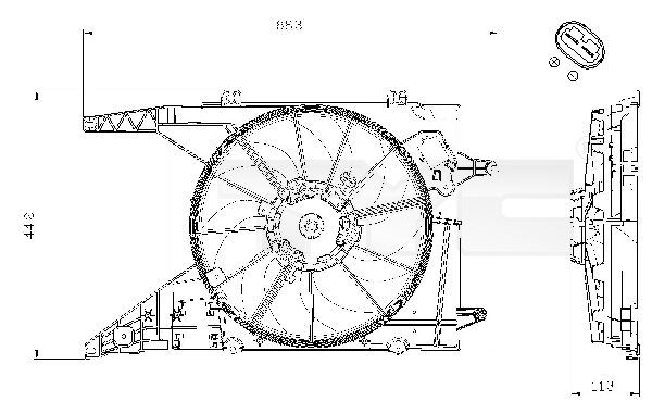 TYC 828-0002 - Ventilátor motora -