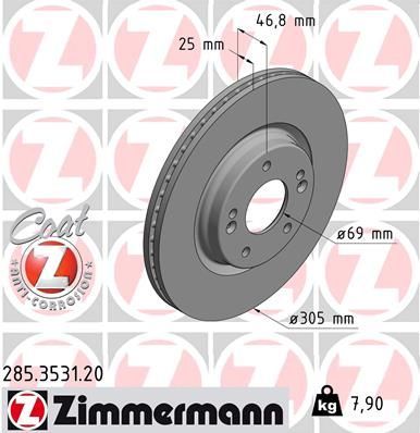 Zimmermann 285.3531.20 - Brzdový kotúč -