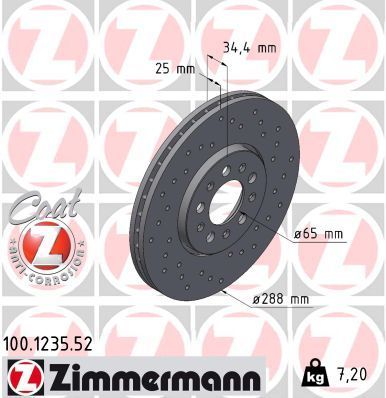 Zimmermann 100.1235.52 - Brzdový kotúč -