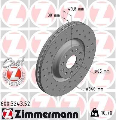 Zimmermann 600.3243.52 - Brzdový kotúč -