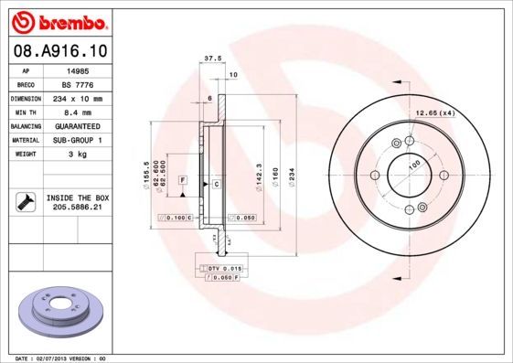 Brembo 08.A916.10