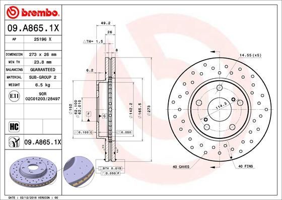 Brembo 09.A865.1X
