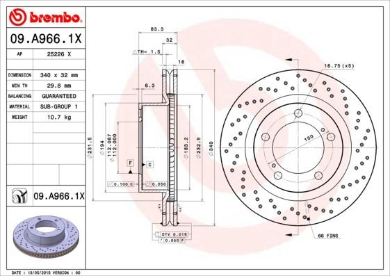 Brembo 09.A966.1X