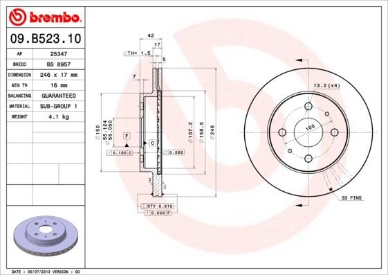 Brembo 09.B523.10