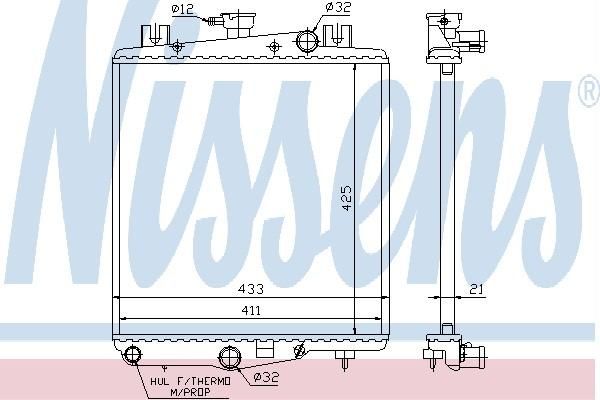 Nissens 60975 - Chladič vody -