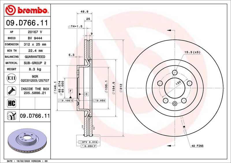 Brembo 09.D766.11