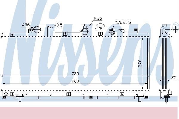 Nissens 61796 - Chladič vody -