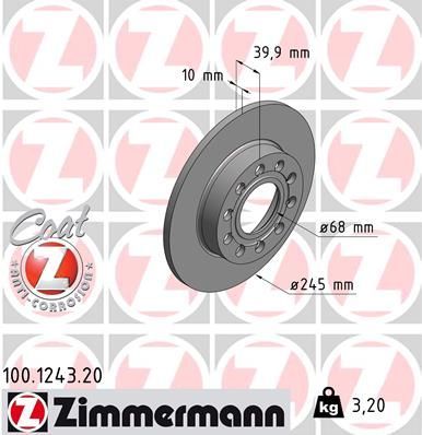 Zimmermann 100.1243.20 - Brzdový kotúč -