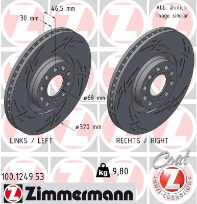Zimmermann 100.1249.53 - Brzdový kotúč -