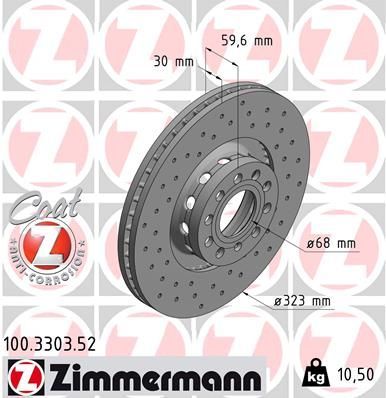 Zimmermann 100.3303.52 - Brzdový kotúč -