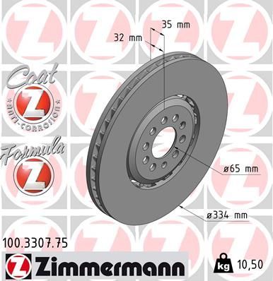 Zimmermann 100.3307.75 - Brzdový kotúč -