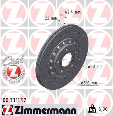 Zimmermann 100.3311.52 - Brzdový kotúč -