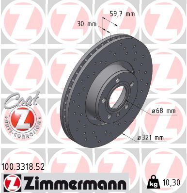 Zimmermann 100.3318.52 - Brzdový kotúč -