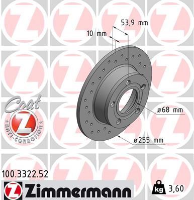 Zimmermann 100.3322.52 - Brzdový kotúč -