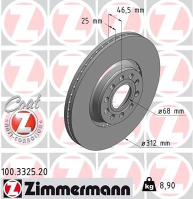 Zimmermann 100.3325.20 - Brzdový kotúč -