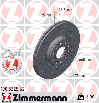 Zimmermann 100.3325.52 - Brzdový kotúč -