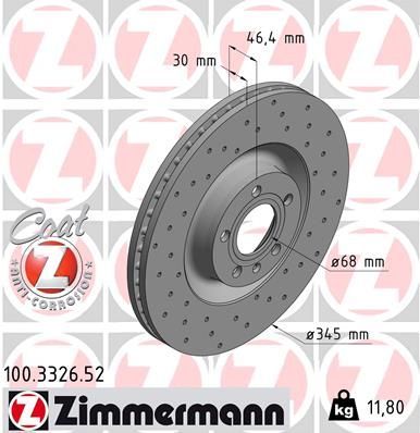 Zimmermann 100.3326.52 - Brzdový kotúč -