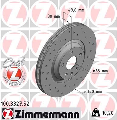 Zimmermann 100.3327.52 - Brzdový kotúč -