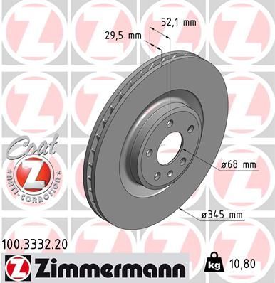 Zimmermann 100.3332.20 - Brzdový kotúč -