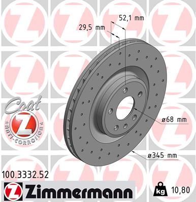 Zimmermann 100.3332.52 - Brzdový kotúč -