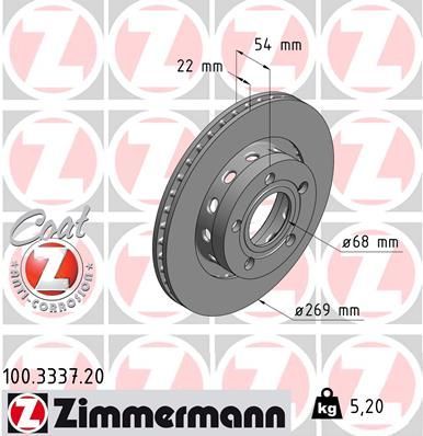 Zimmermann 100.3337.20 - Brzdový kotúč -
