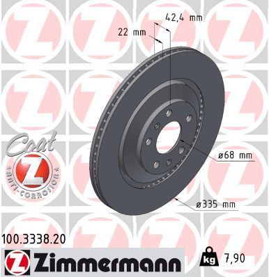 Zimmermann 100.3338.20 - Brzdový kotúč -