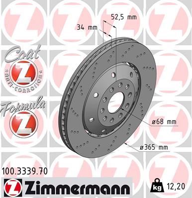 Zimmermann 100.3339.70 - Brzdový kotúč -